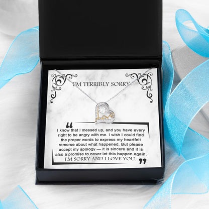 Apology Gift for Girlfriend, Wife, Soulmate - Sorry, Angry With Me - Love Dancing Heart Pendant Necklace - Mallard Moon Gift Shop