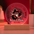 Anniversary - Wedding Gift - Day of the Dead Skeleton Couple Personalized Acrylic Plaque
