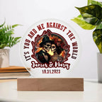 Anniversary - Wedding Gift - Day of the Dead Skeleton Couple Personalized Acrylic Plaque