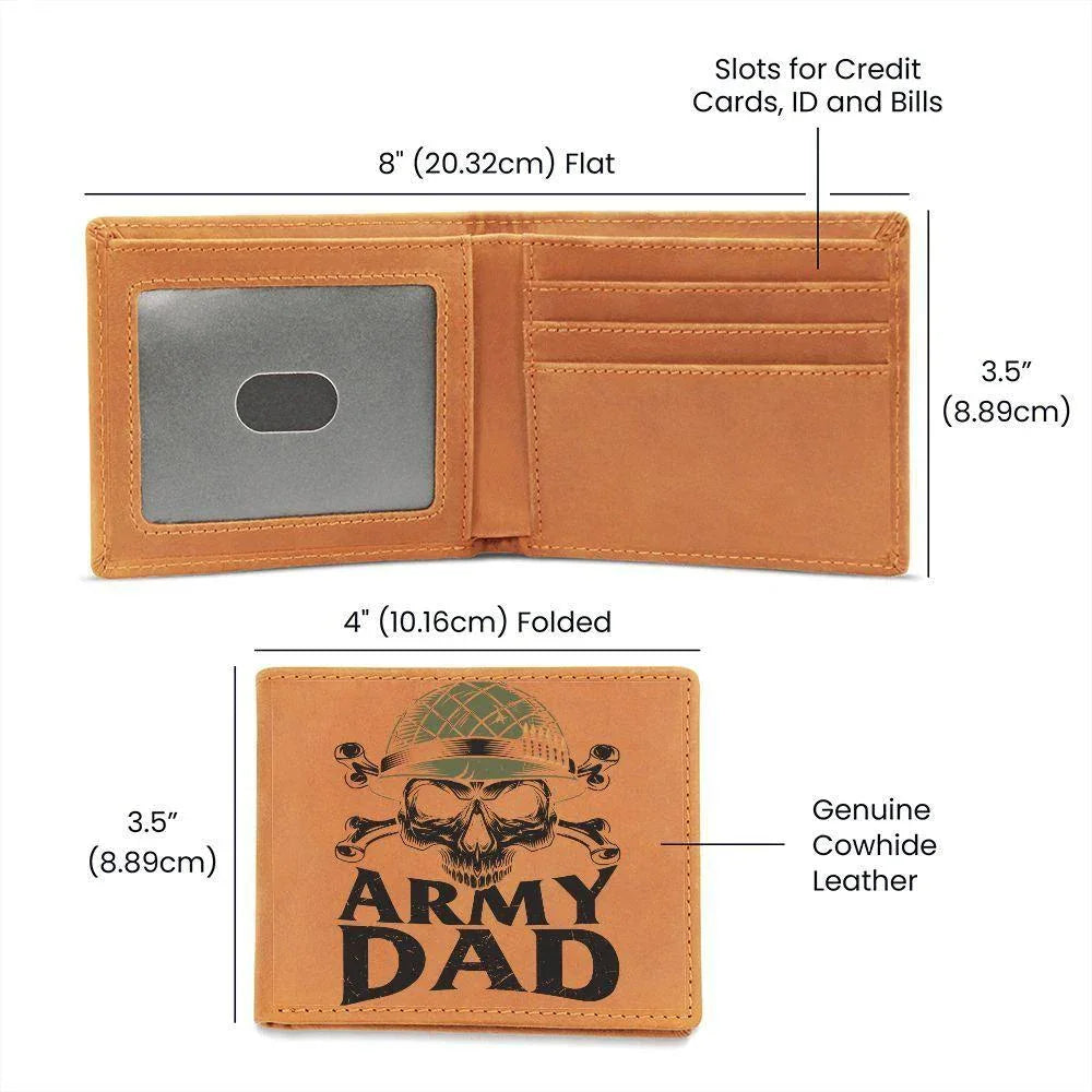 Army Dad Graphic Custom Leather Wallet
