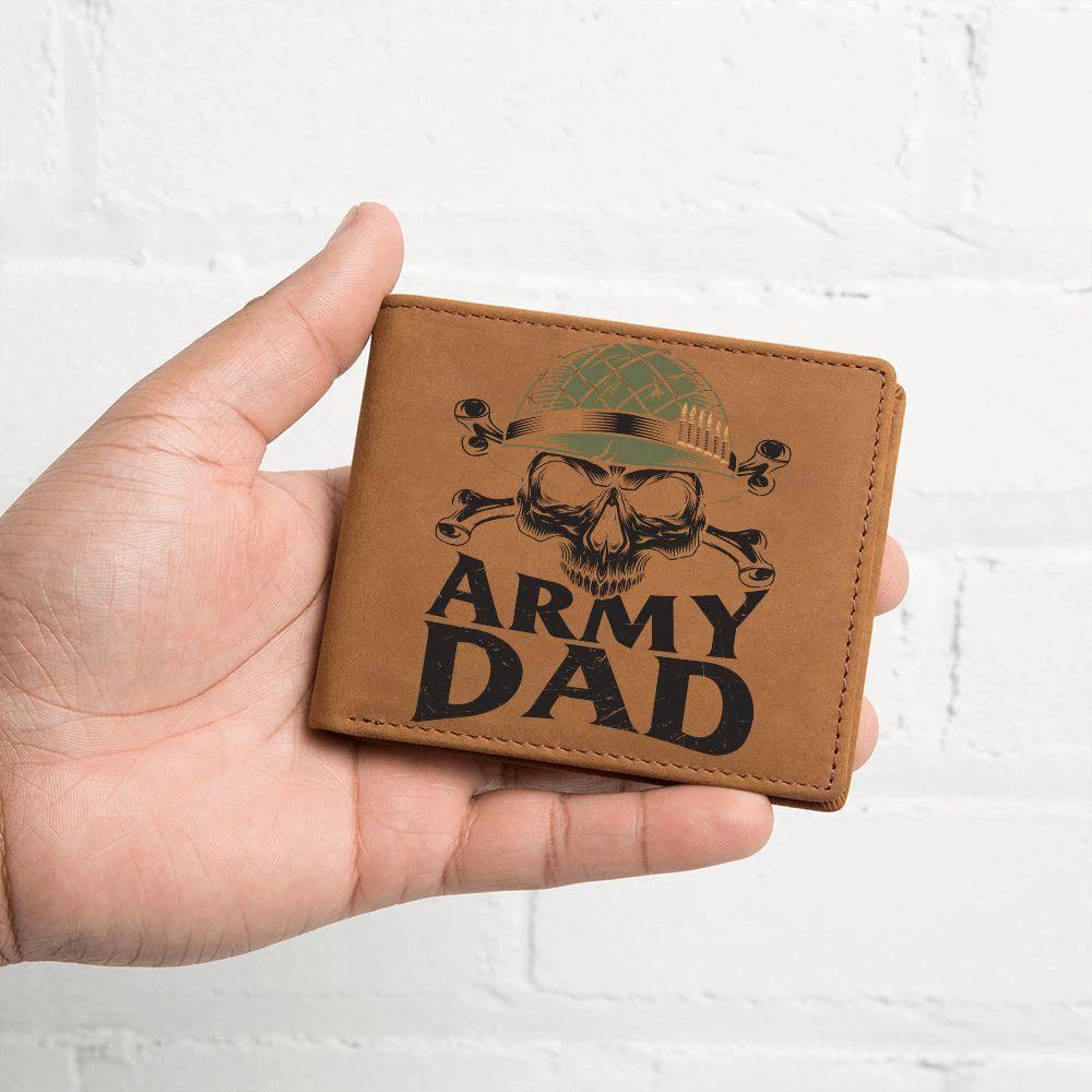 Army Dad Graphic Custom Leather Wallet