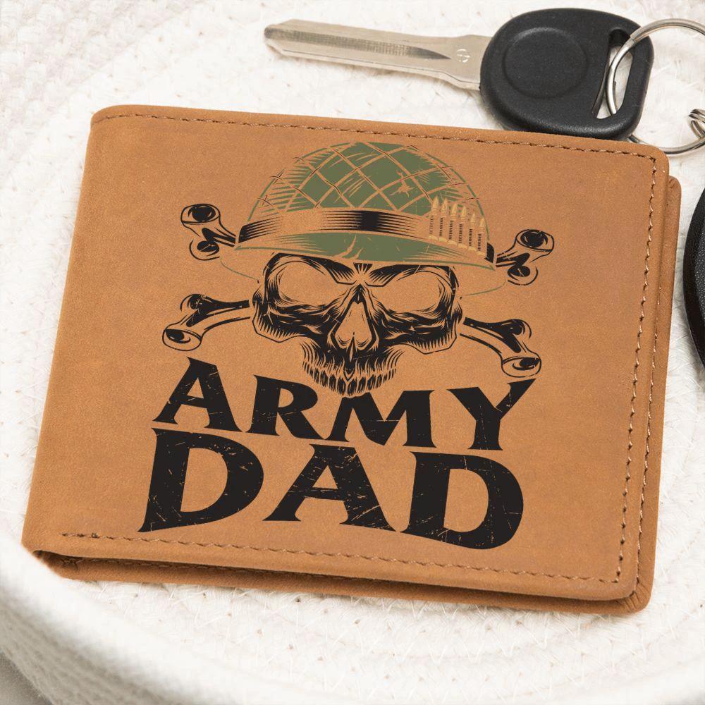 Army Dad Graphic Custom Leather Wallet