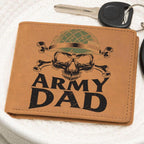 Army Dad Graphic Custom Leather Wallet