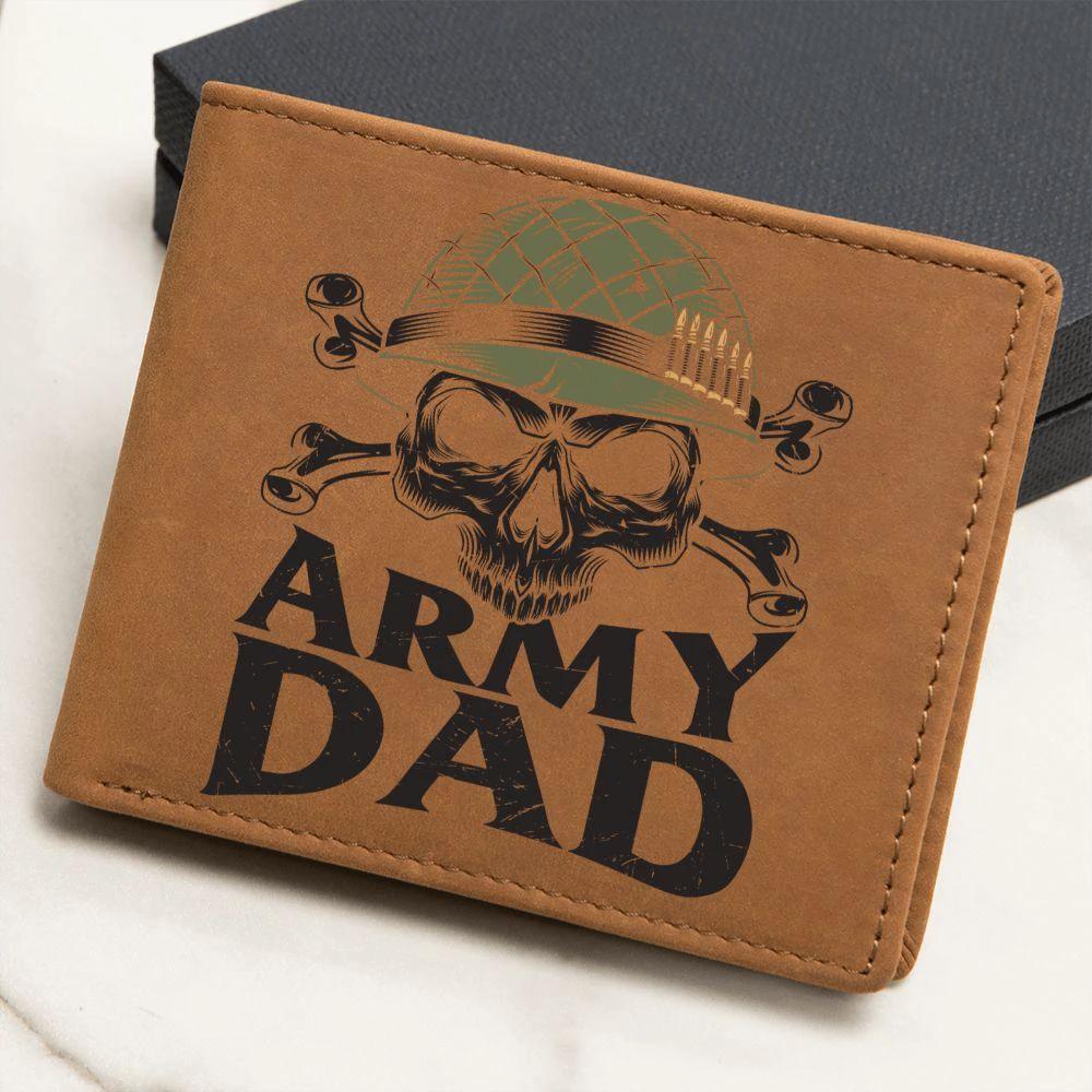 Army Dad Graphic Custom Leather Wallet