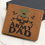 Army Dad Graphic Custom Leather Wallet