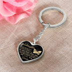 To My Granddaughter – Graphic Heart Keychain from Grandpa | Inspirational Personalized Gift with Butterfly Design