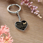 To My Granddaughter – Graphic Heart Keychain from Grandpa | Inspirational Personalized Gift with Butterfly Design