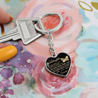 To My Granddaughter – Graphic Heart Keychain from Grandpa | Inspirational Personalized Gift with Butterfly Design