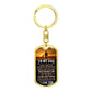 To My Dad I Know It Is Not Easy Graphic Engraved Dog Tag Keychain - Mallard Moon Gift Shop