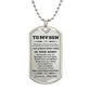Gift for Adult Son Military Dog Tag Style Personalized Engraved Necklace Love Mom - Mallard Moon Gift Shop