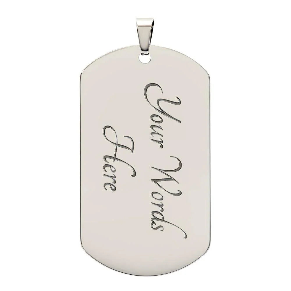 To My Son – Old Lion Dog Tag Necklace from Dad | Personalized Military Pendant Keepsake Gift for Birthday, Graduation, Christmas, or Deployment