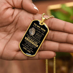 To My Son – Old Lion Dog Tag Necklace from Dad | Personalized Military Pendant Keepsake Gift for Birthday, Graduation, Christmas, or Deployment