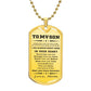 Gift for Adult Son Military Dog Tag Style Personalized Engraved Necklace Love Mom - Mallard Moon Gift Shop