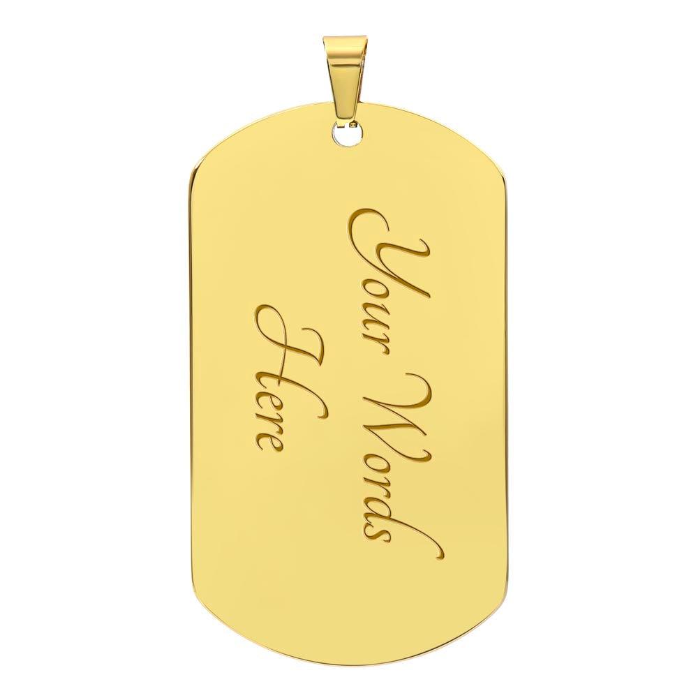 Gift for Adult Son Military Dog Tag Style Personalized Engraved Necklace Love Mom - Mallard Moon Gift Shop