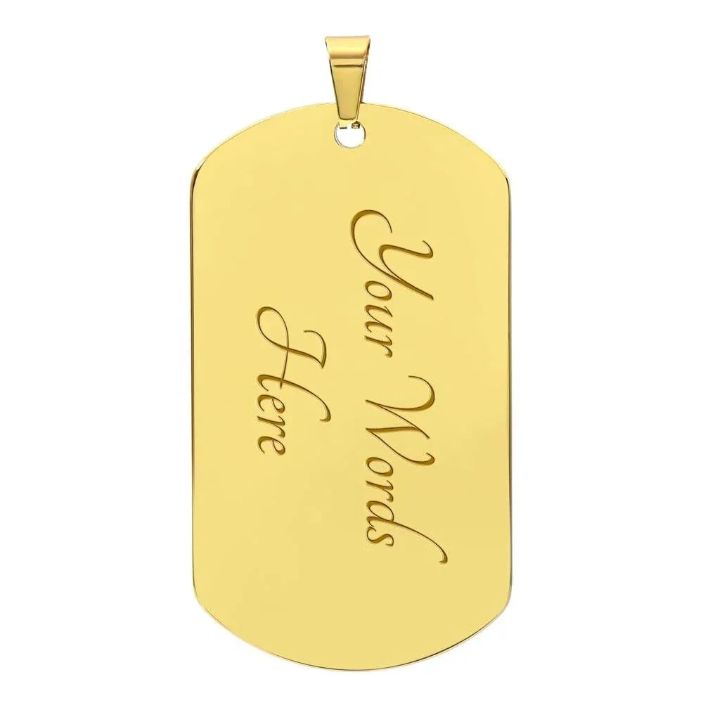 o My Son – Old Lion Dog Tag Necklace from Mom | Personalized Military Pendant Keepsake Gift for Birthday, Graduation, Christmas, or Deployment