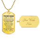 Gift for Adult Son Military Dog Tag Style Personalized Engraved Necklace Love Mom - Mallard Moon Gift Shop