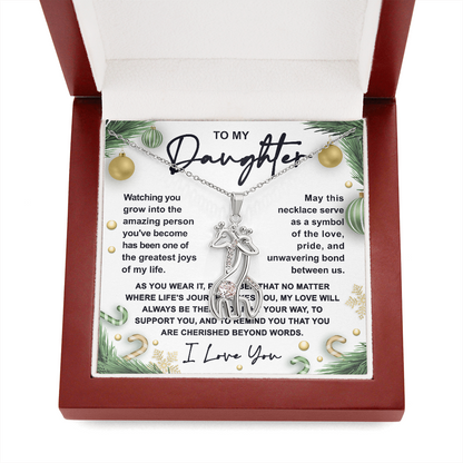 Gift for Daughter - You are Cherished Beyond Words - Giraffe Pendant Necklace - Mallard Moon Gift Shop