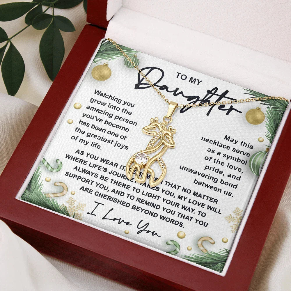Gift for Daughter - You are Cherished Beyond Words - Giraffe Pendant Necklace