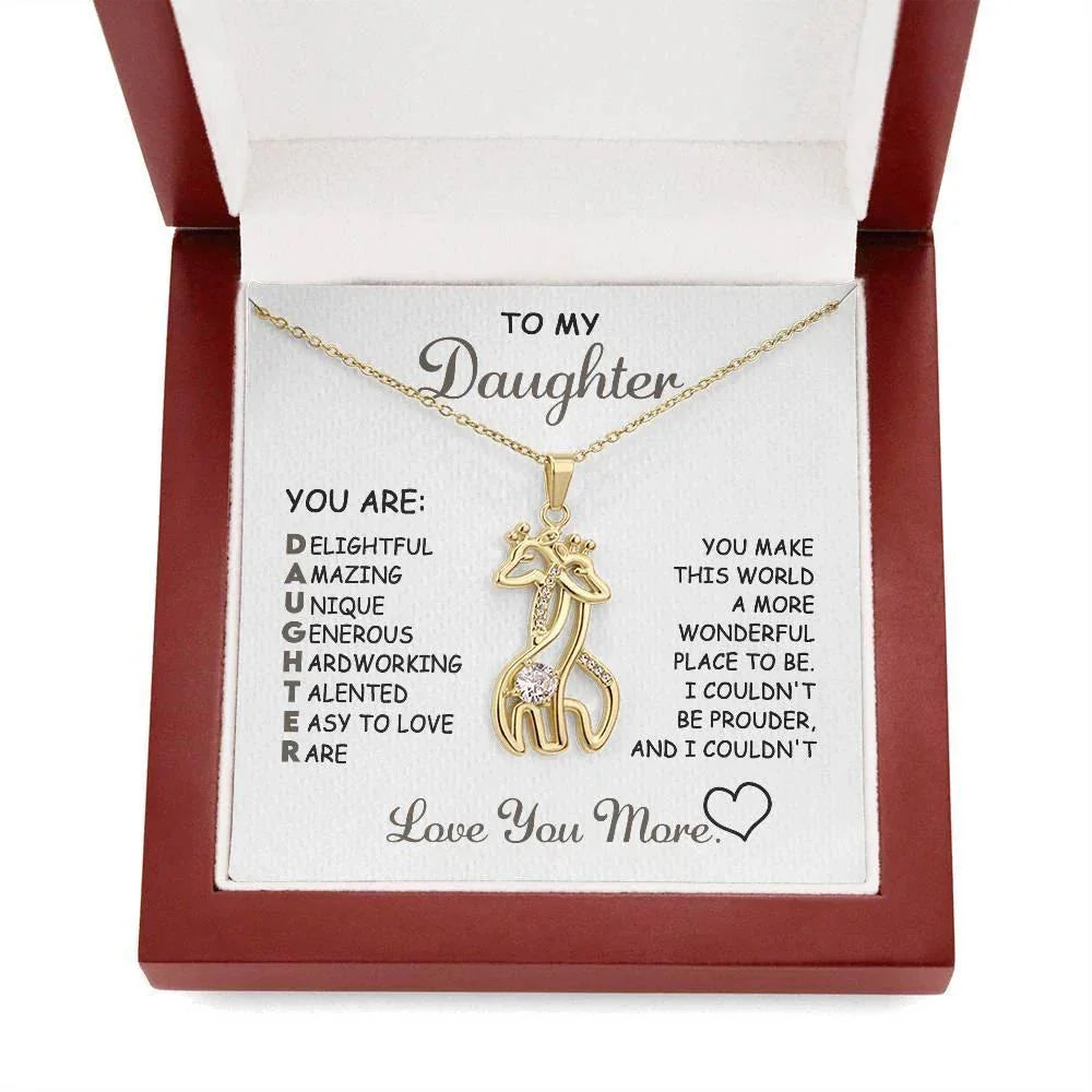 Daughter Birthday Graduation Christmas Gift - Wonderful Place To Be Giraffe Pendant Necklace