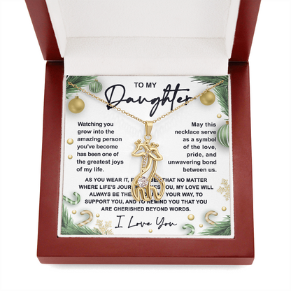 Gift for Daughter - You are Cherished Beyond Words - Giraffe Pendant Necklace - Mallard Moon Gift Shop