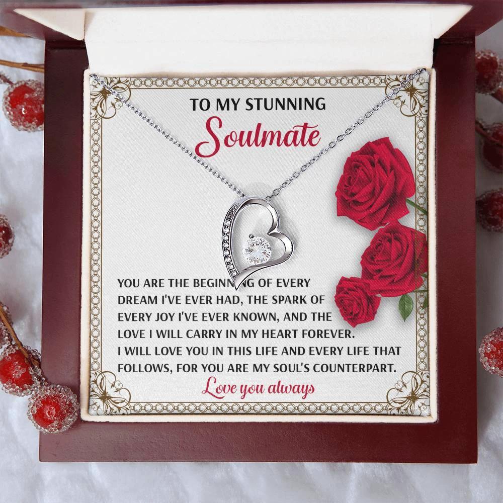 To My Soulmate Beginning of Every Dream Forever Love Necklace