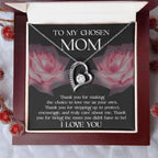 To My Chosen Bonus Mom Thank You for Stepping Up Forever Love Heart Pendant Necklace