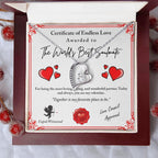 To My Valentine: Romantic Love Knot Necklace with Emotional Message