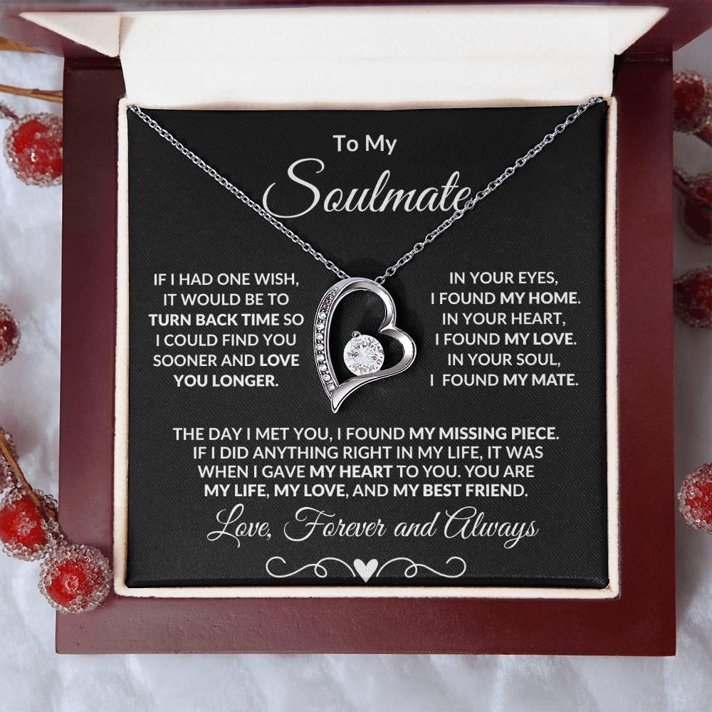 Gift for Soulmate Dazzling Forever Love Heart Necklace with Message Card and Gift Box - Mallard Moon Gift Shop