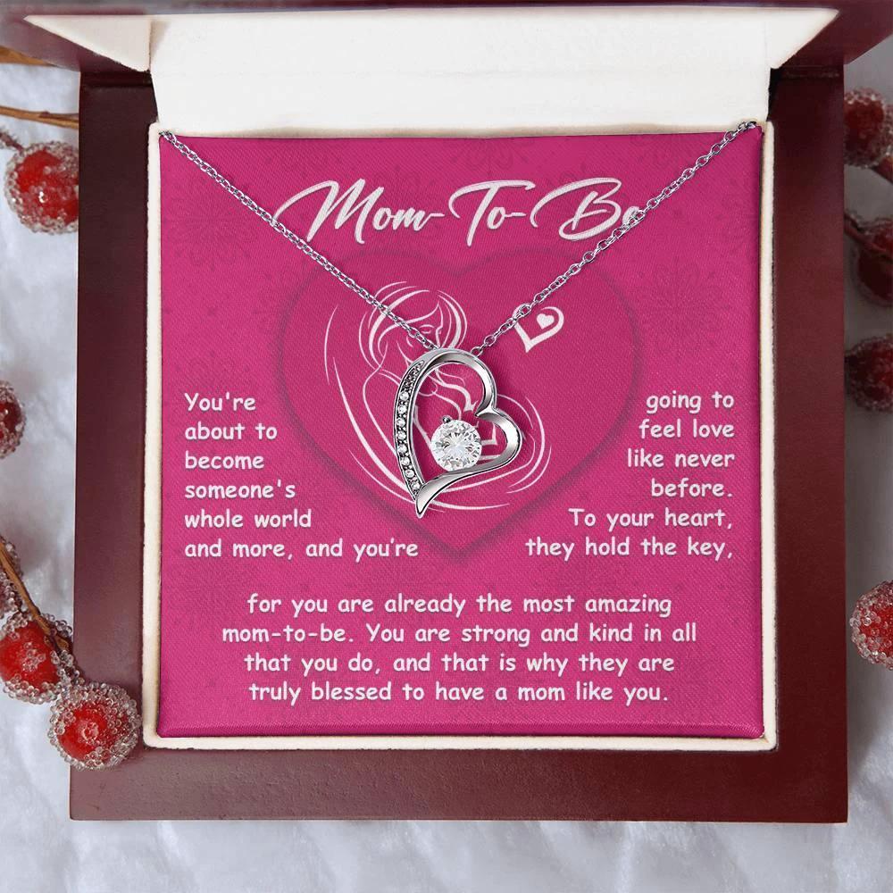 Gift for the Mom To Be You Will Soon Be Someone's Whole World Forever Love Heart Pendant Necklace