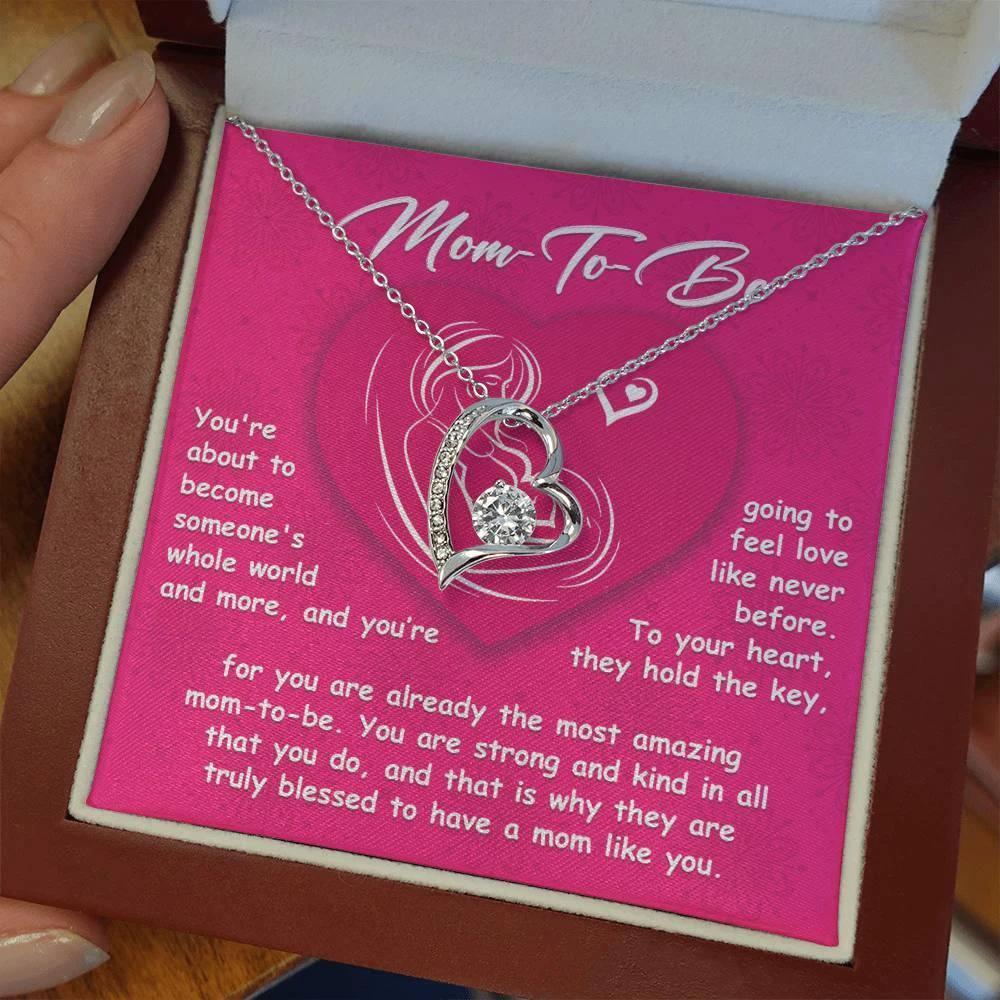 Gift for the Mom To Be You Will Soon Be Someone's Whole World Forever Love Heart Pendant Necklace
