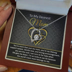 To My Dearest Mom You Are My Rock Forever Love Heart Pendant Necklace