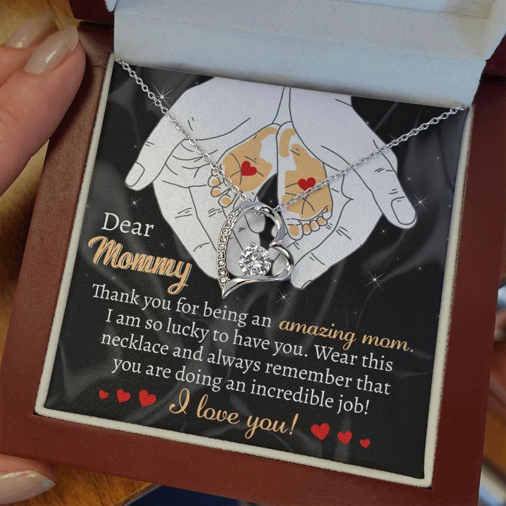 Gift for the Expectant Mom You are Doing An Incredible Job Forever Love Heart Pendant Necklace