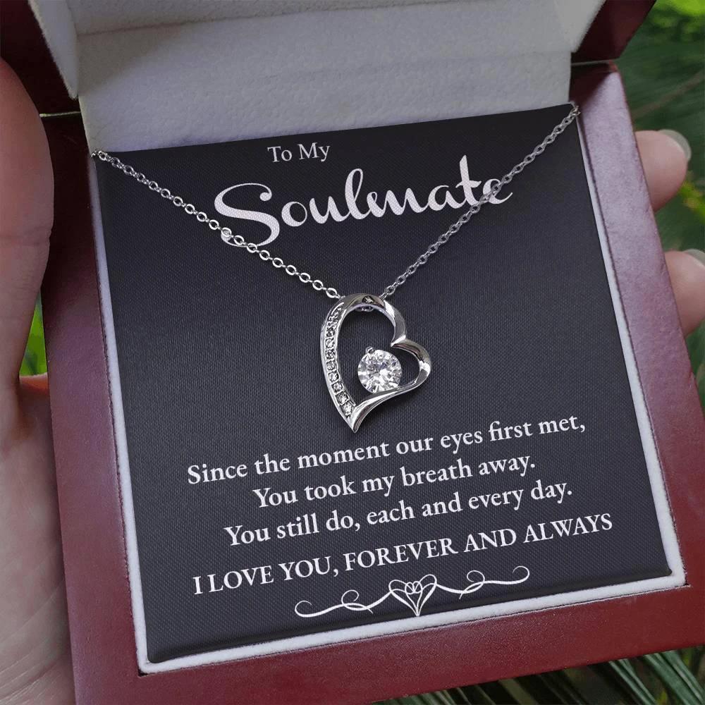 Soulmate You Take my Breath Away Forever Love Heart Necklace