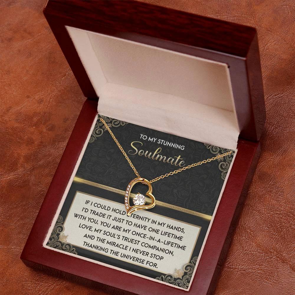 To My Soulmate: Hold Eternity Forever Love Necklace with Poetic and Heartfelt Message Card