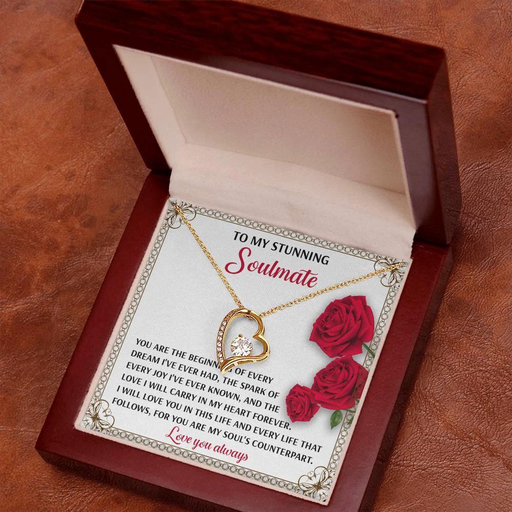 To My Soulmate Beginning of Every Dream Forever Love Necklace