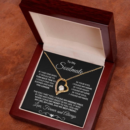 Gift for Soulmate Dazzling Forever Love Heart Necklace with Message Card and Gift Box - Mallard Moon Gift Shop