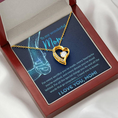 To My Wonderful Mom You Stood Behind My Dreams Forever Love Heart Pendant Necklace - Mallard Moon Gift Shop