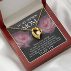 To My Chosen Bonus Mom Thank You for Stepping Up Forever Love Heart Pendant Necklace
