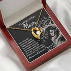 To My Beautiful Mom My Heart Will Always Be Tied to Home Forever Love Heart Pendant Necklace