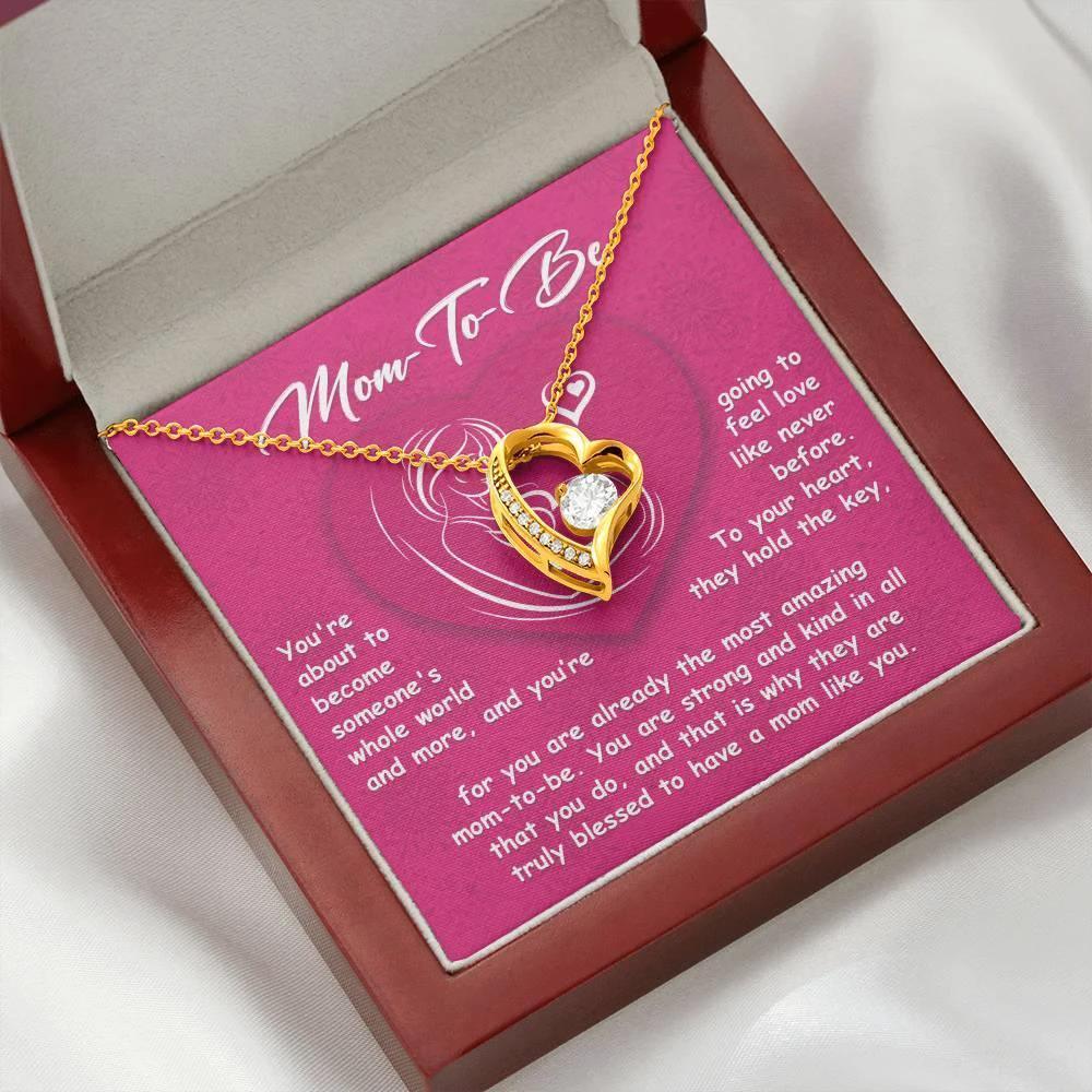 Gift for the Mom To Be You Will Soon Be Someone's Whole World Forever Love Heart Pendant Necklace