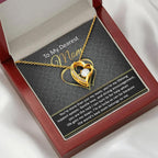 To My Dearest Mom You Are My Rock Forever Love Heart Pendant Necklace