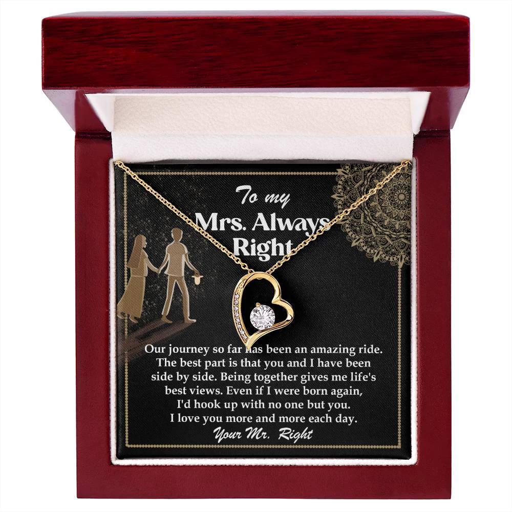 Romantic Gift for Wife - Our Journey has been an Amazing Ride - Forever Love Heart Pendant Necklace