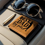 Best Dad by Par – Funny Golf Wallet for Dad – Full Grain Leather Bifold Wallet Gift with Gift Box
