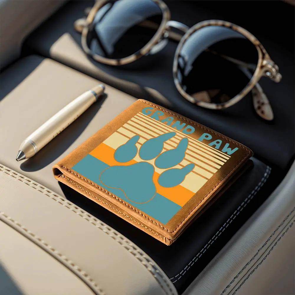 Grand Paw Leather Wallet Gift for Grandfather