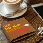Dad The Man The Pilot The Legend Leather Wallet