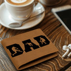 Baseball Silhouette Dad Wallet – Full Grain Cowhide Leather Bifold – Sports Gift for Father's Day or Baseball Coach