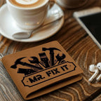 Leather Wallet - Mr. Fixit - Gift for Dad Husband Grandfather DIY Guy