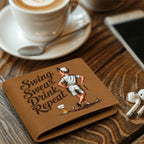 Swing Swear Drink Repeat Golf Wallet – Funny Full Grain Leather Wallet for Golfers – Unique Gift for Dad, Husband, or Friend
