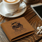 Grandpa Bear Custom Printed Leather Wallet