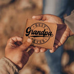 Grandfather Gift - Best Grandpa Ever Genuine Cowhide Leather Wallet